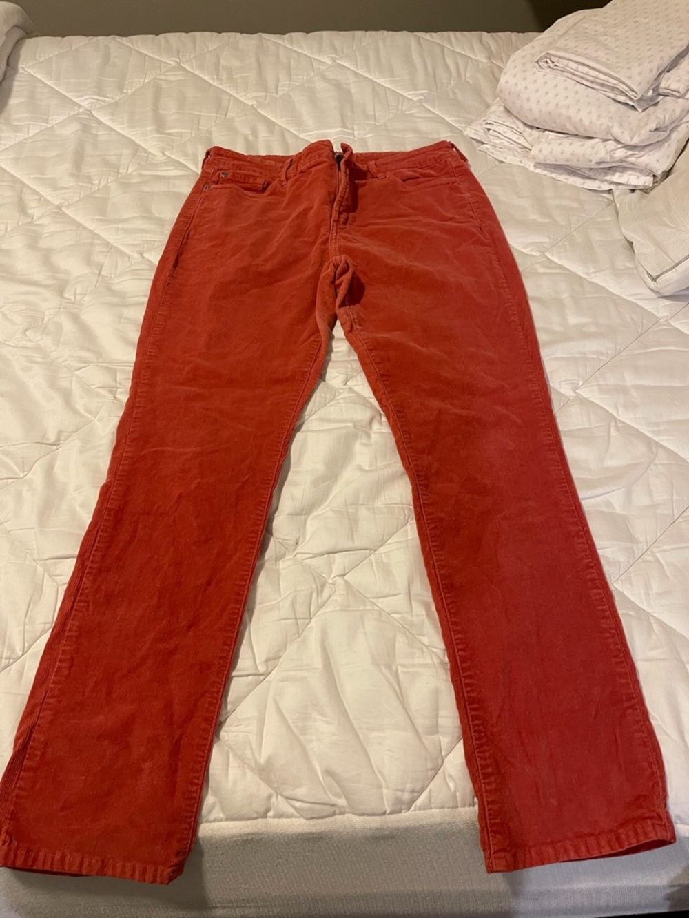 NYDJ Skinny Corduroy Pants in Orange